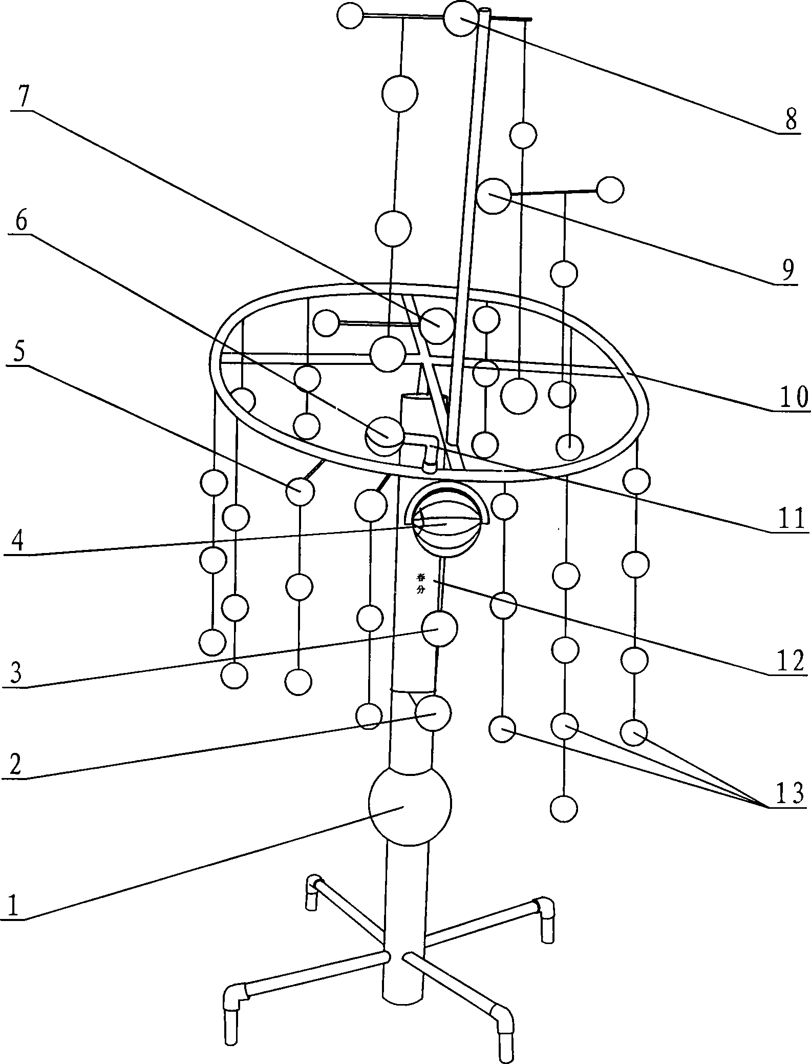 Earth moon star moving instrument