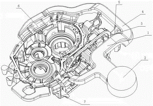 Large length-diameter flow channel mechanism of 4AT automatic-transmission gear box