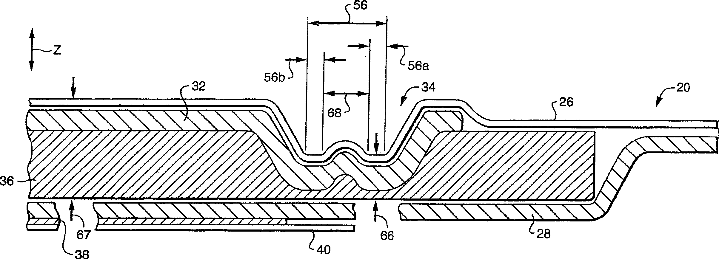 An absorbent article with an embossment along the perimeter