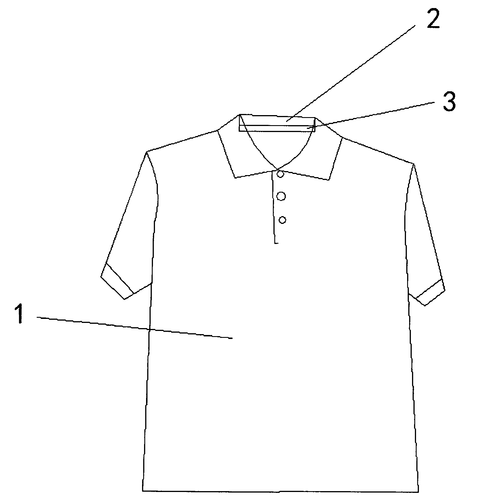 Layered-sensation garment with collar not easy to dirty