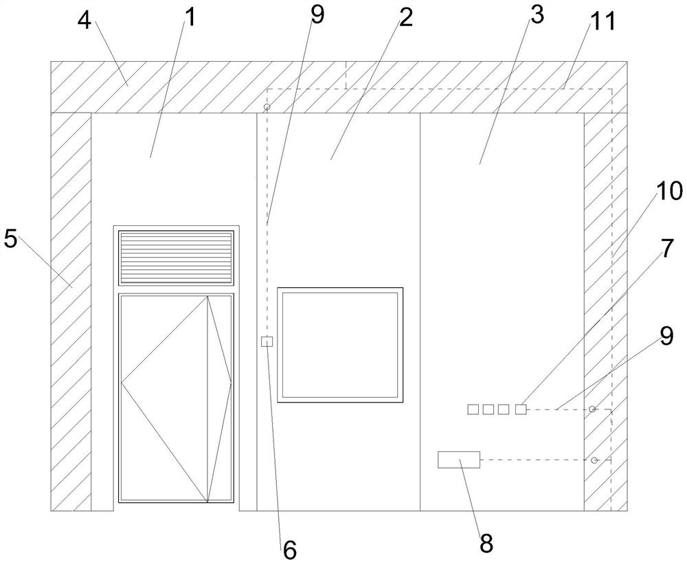 Combined assembly type construction method for integrated units of full-story-height metal sandwich board internal partition wall