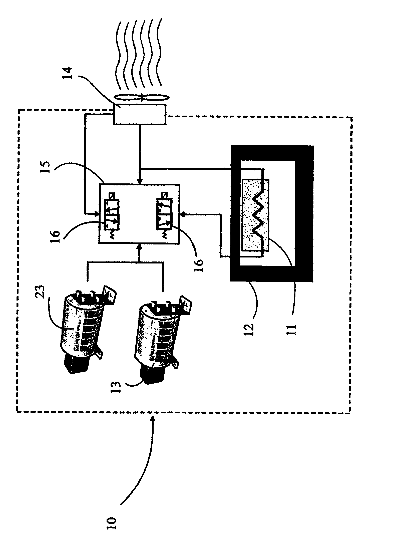 Method and device providing the temperature regulation of a rechargeable electrical energy storage battery