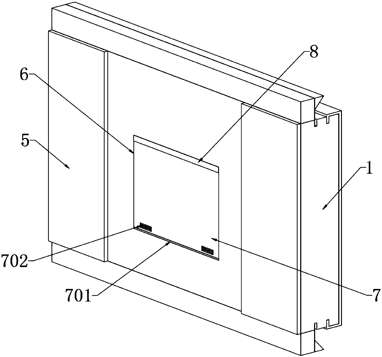 Indoor teleVision background wall with hidden grooVe formed with push-and-pull structure