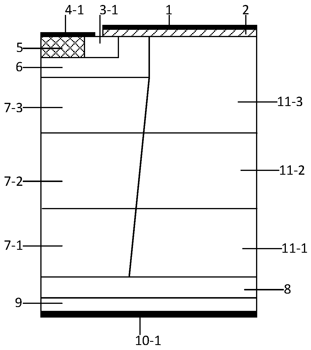 Super junction MOS (Metal Oxide Semiconductor) type power semiconductor device and preparation method thereof