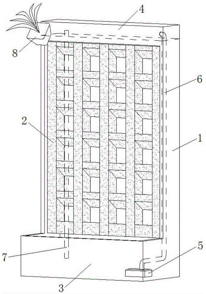 An indoor carbonized cork vertical plant cultivation device
