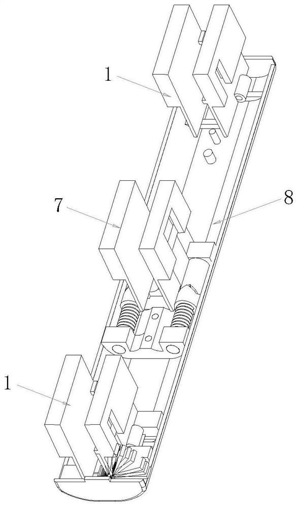 U-shaped inward-folding rotating mechanism of balance wheel sliding groove