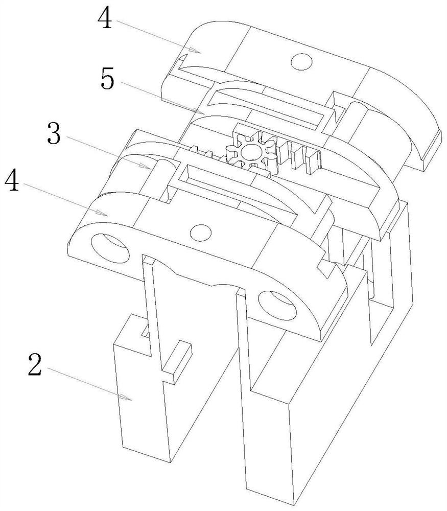 U-shaped inward-folding rotating mechanism of balance wheel sliding groove