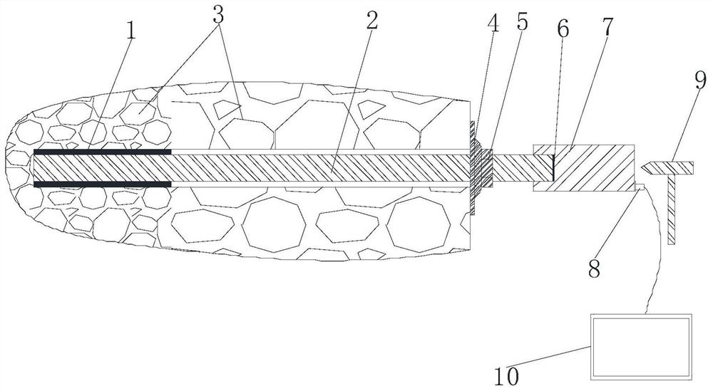 Anchor rod anchoring parameter nondestructive testing device and method based on continuous beam vibration