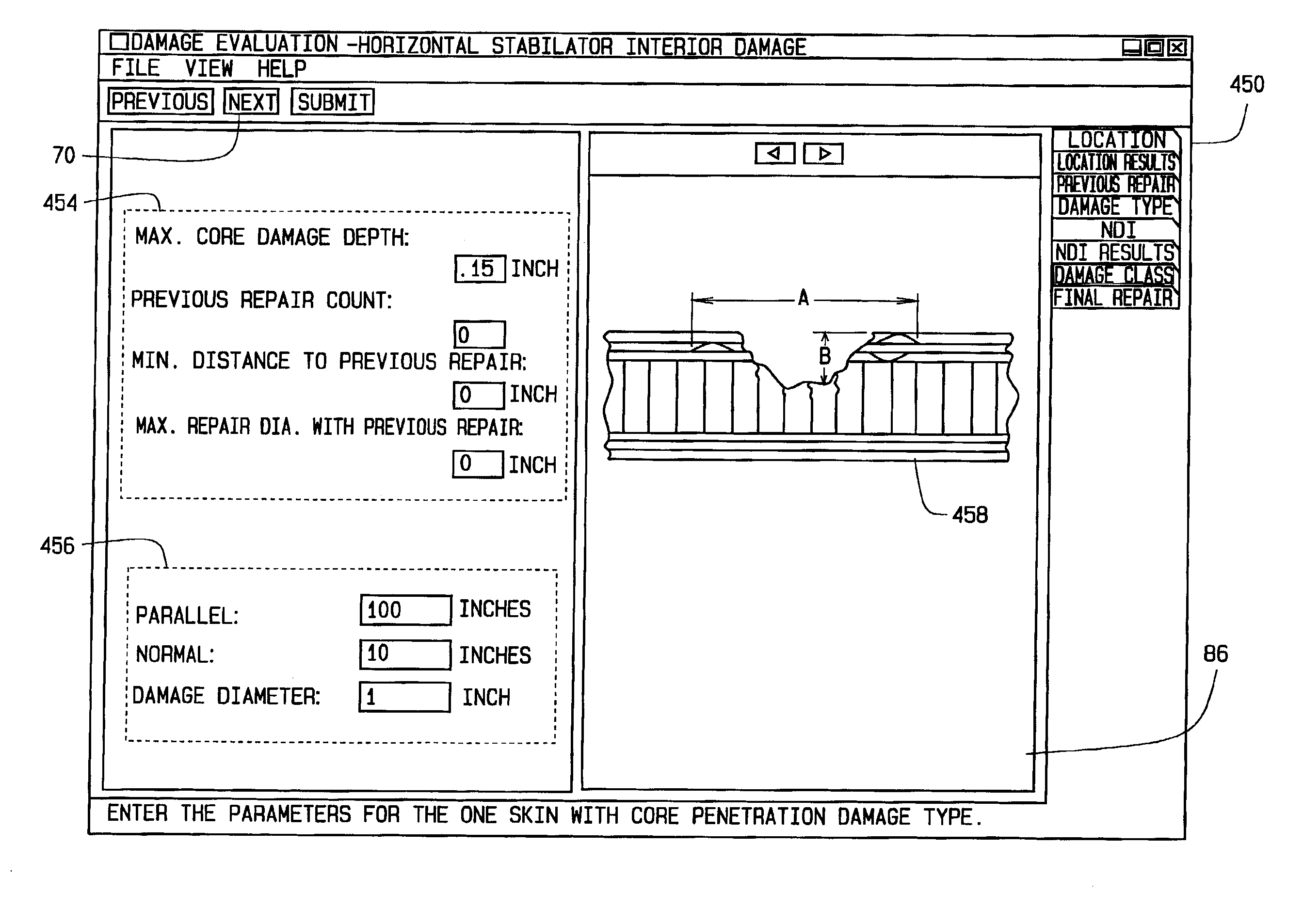 System and method for damage evaluation