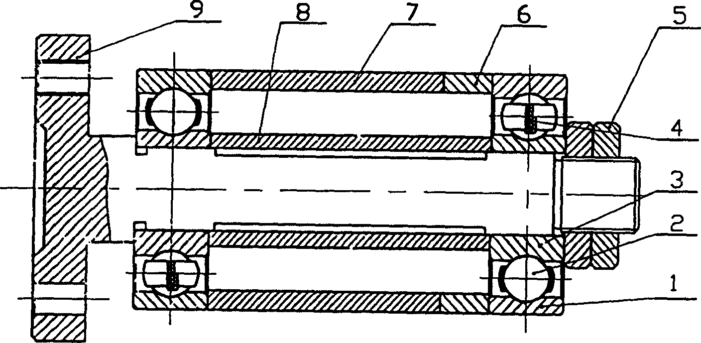 Special bearing and bearing composite construction for X ray tube