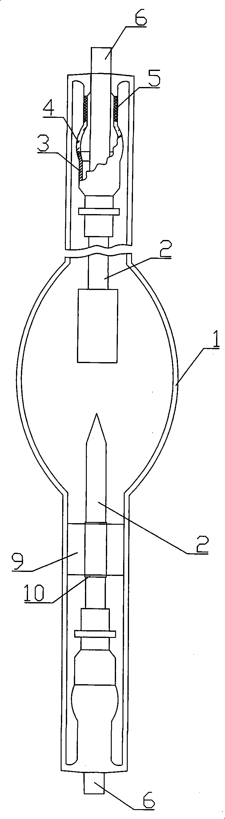 Transition sealing-in type xenon lamp