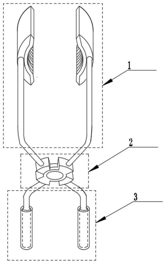 Clamp for taking out cylindrical sample after pilot test of hydraulic oil in triaxial pressure chamber and use method