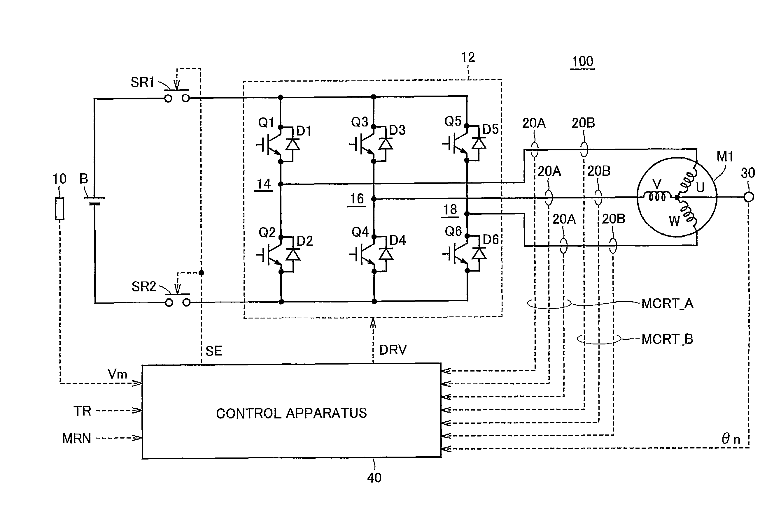 Power supply apparatus with function of detecting abnormality of current sensor