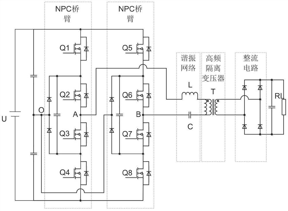 Control method, device and system of full-bridge three-level DC converter