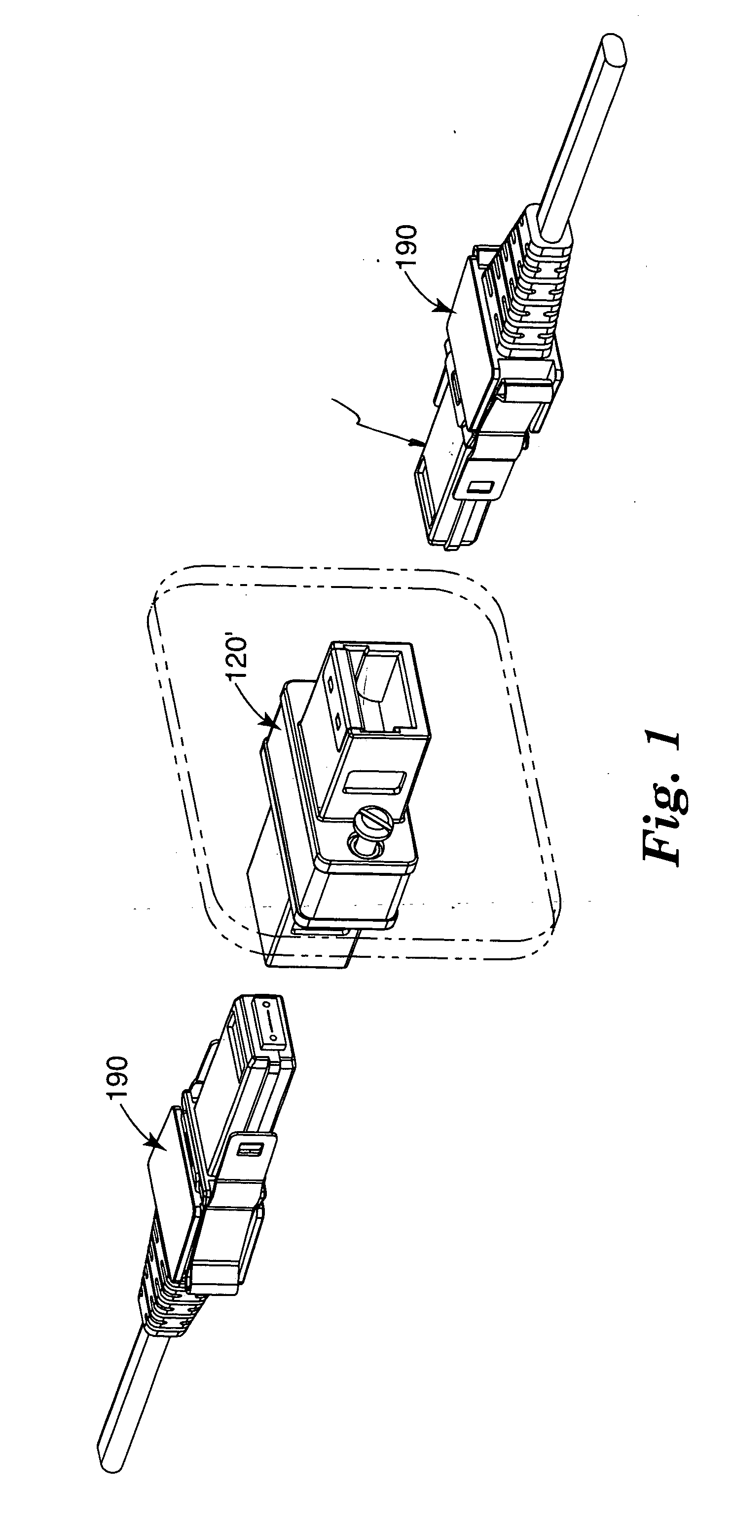 Optical connector system with EMI shielding