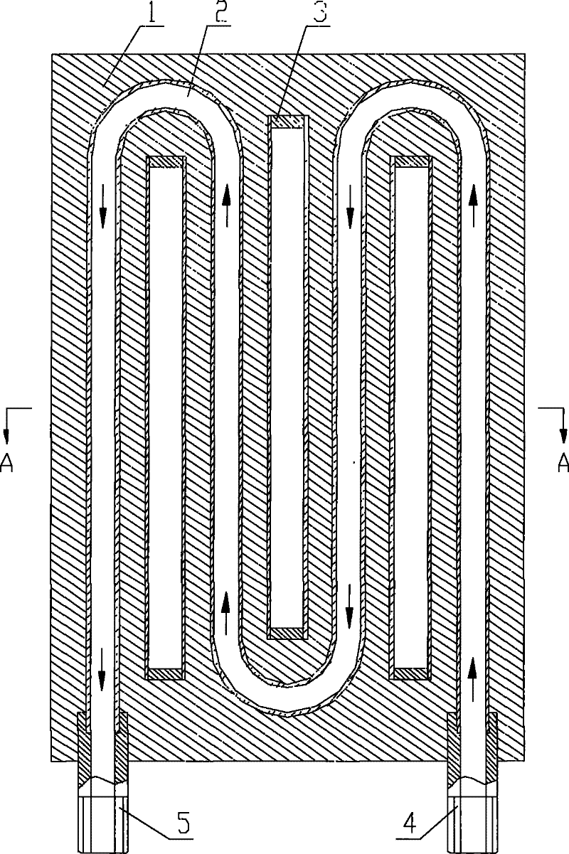 Liquid-cooled cooling plate with composite casting structure