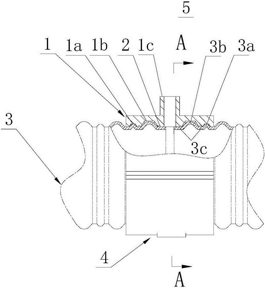 Sealing joint used for connecting bamboo-like prestress flat plastic pipes and provided with exhaust pipe