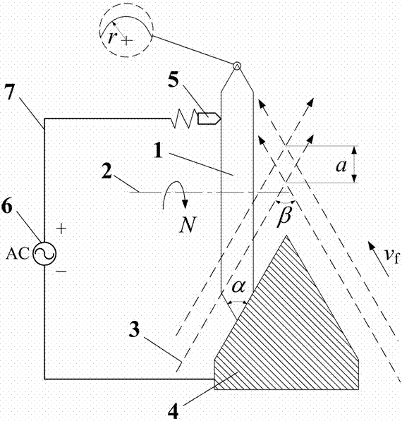 Method for finishing V-shaped sharp angle of metal-base diamond grinding wheel by electrical discharge grinding in gas