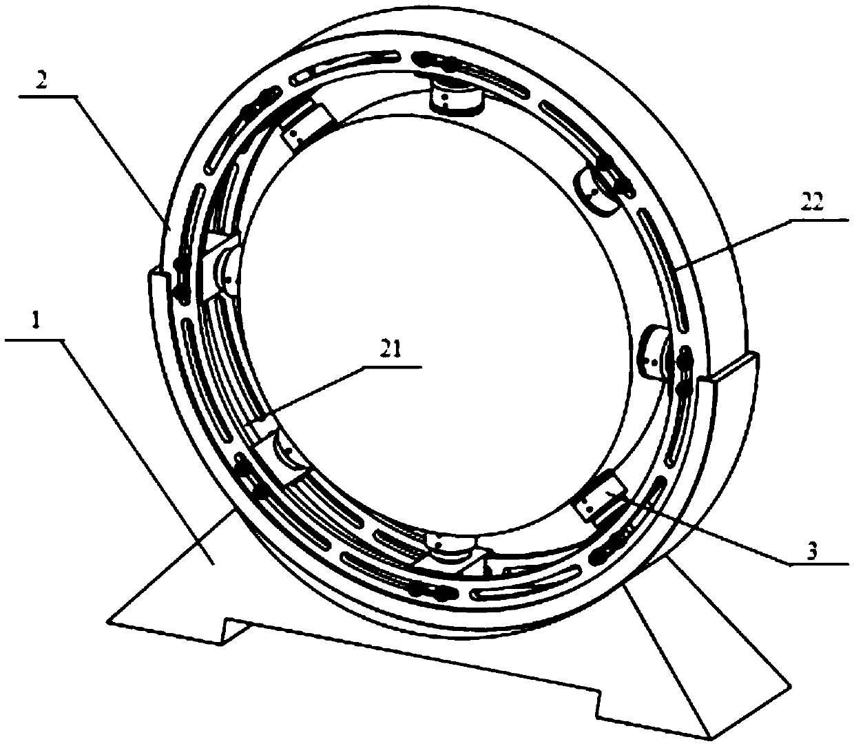 Horizontal electromagnetic support device of large aperture optical ...