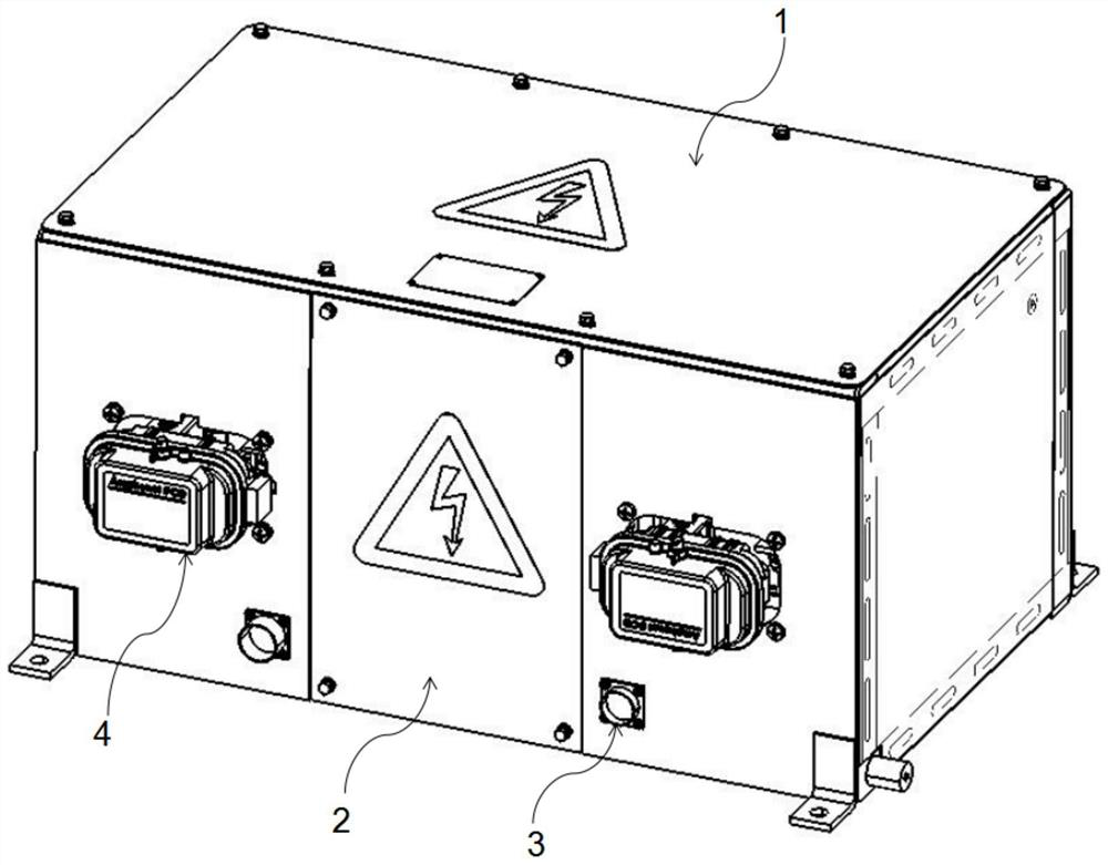 A contactor box for a pure electric rail locomotive