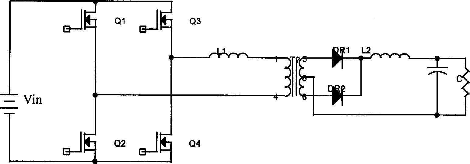 Intensified full-bridge phase-shift soft switch method and converter