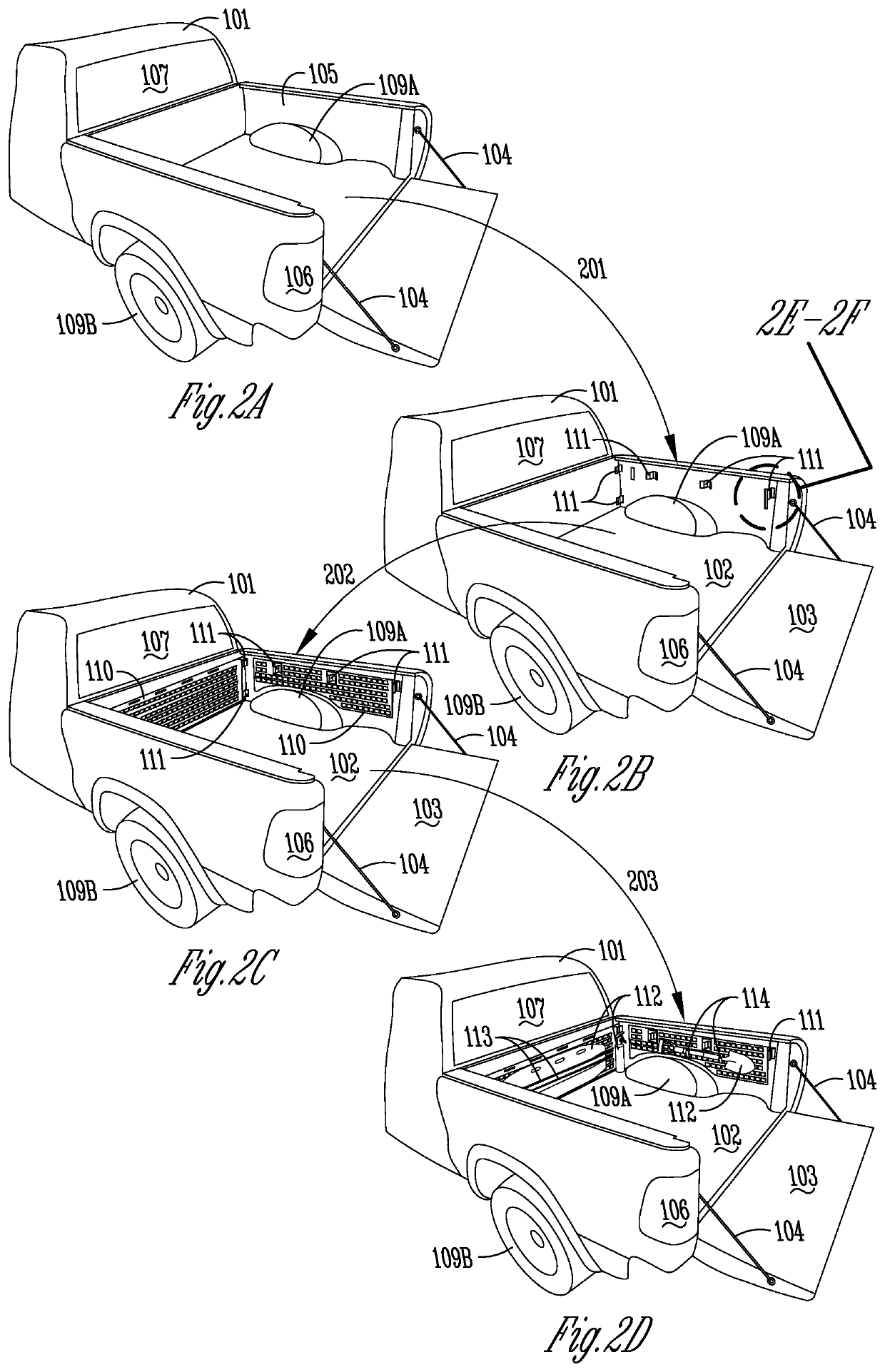 Brackets and methods for installing modular, lightweight load-carrying panels and racks on automobiles