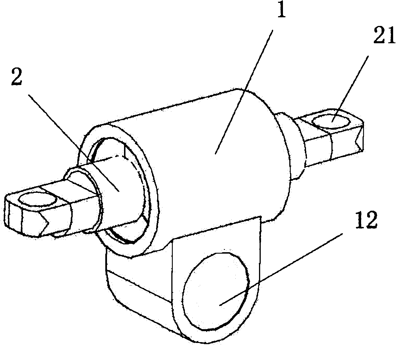 Connecting device of railway vehicle side rolling resistant torsion bar device and vehicle body