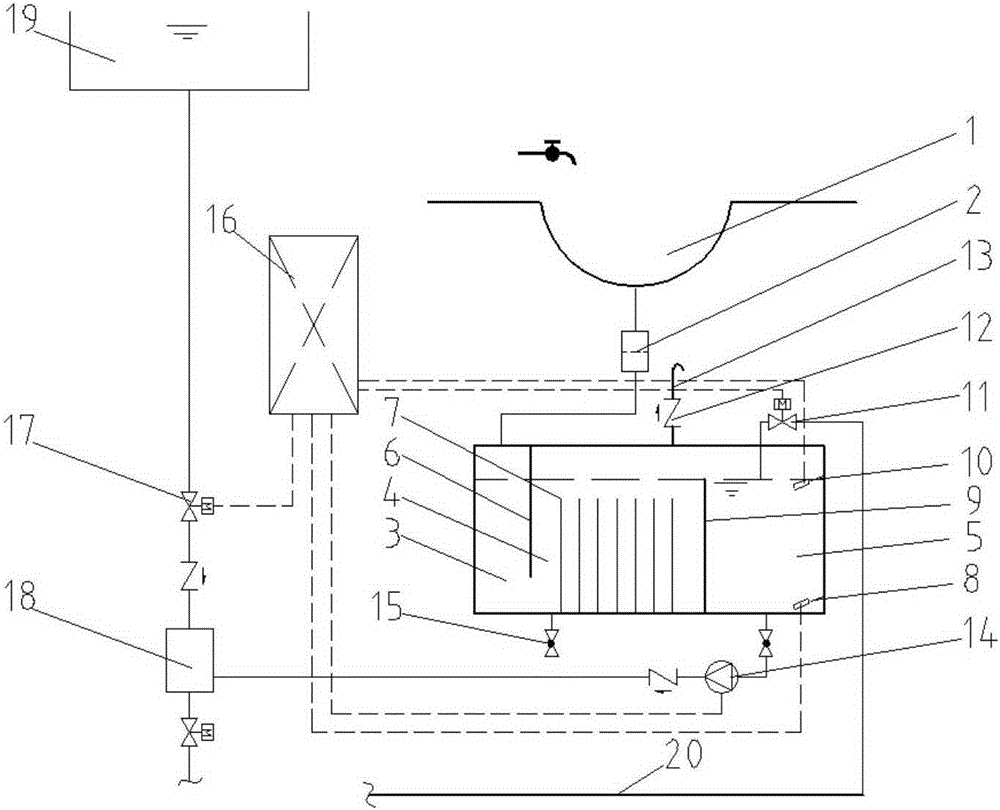 Method and device for treating and reusing train washing water