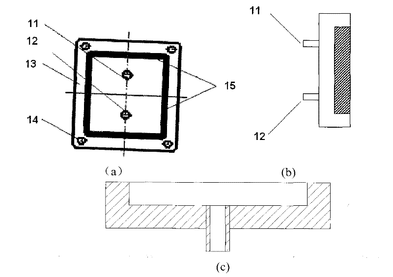 Fuel cell membrane electrode gas permeability test method, test cell and test device