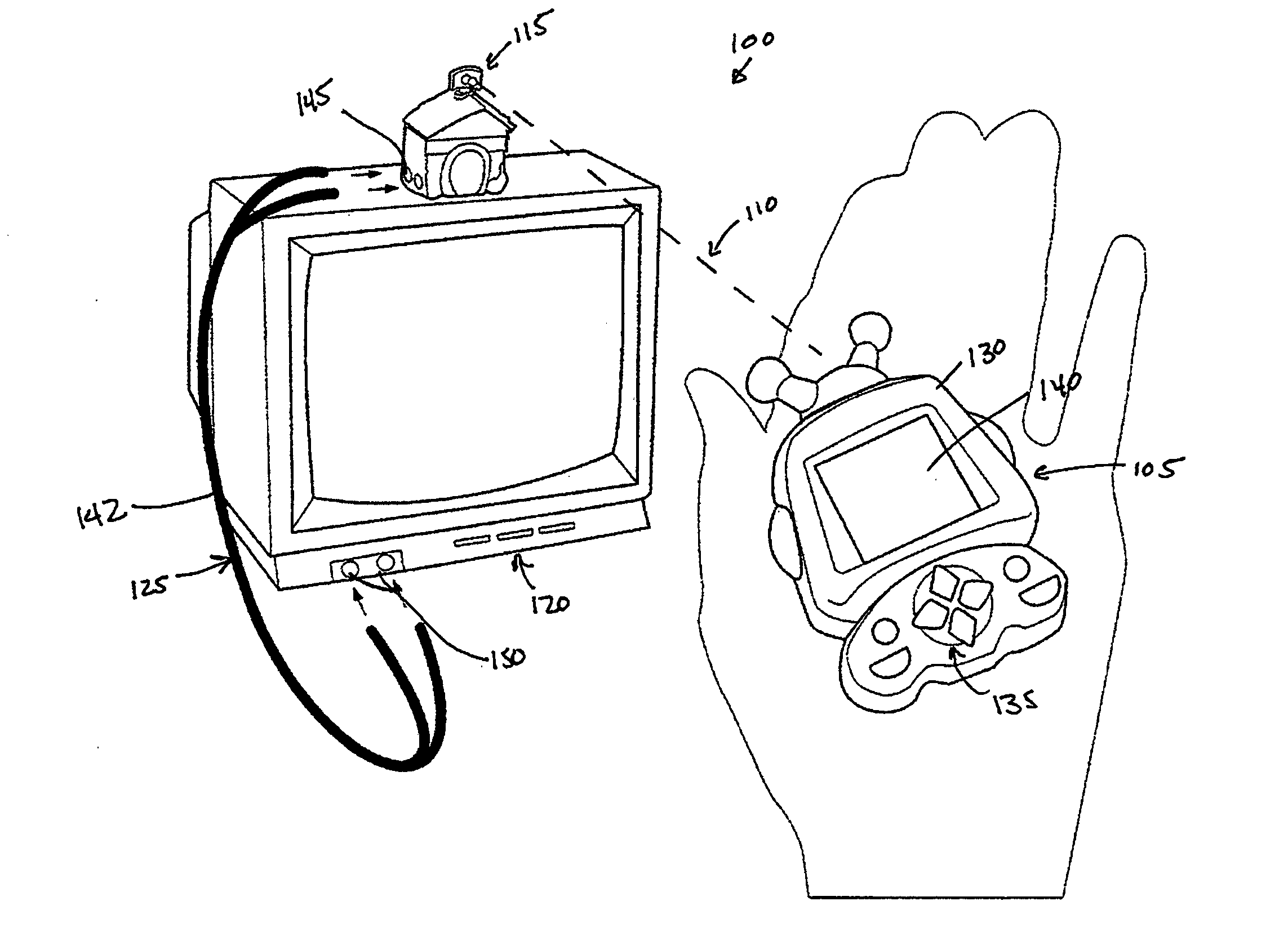 Portable hand-held entertainment system with connectivity to non-integrated displays