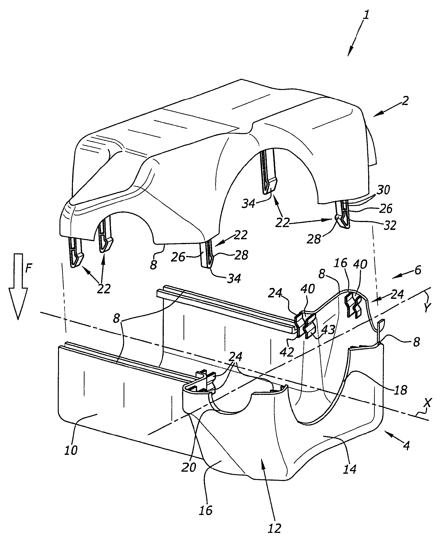 Hollow plastic body which is used, in particular, to line steering wheel columns in motor vehicles