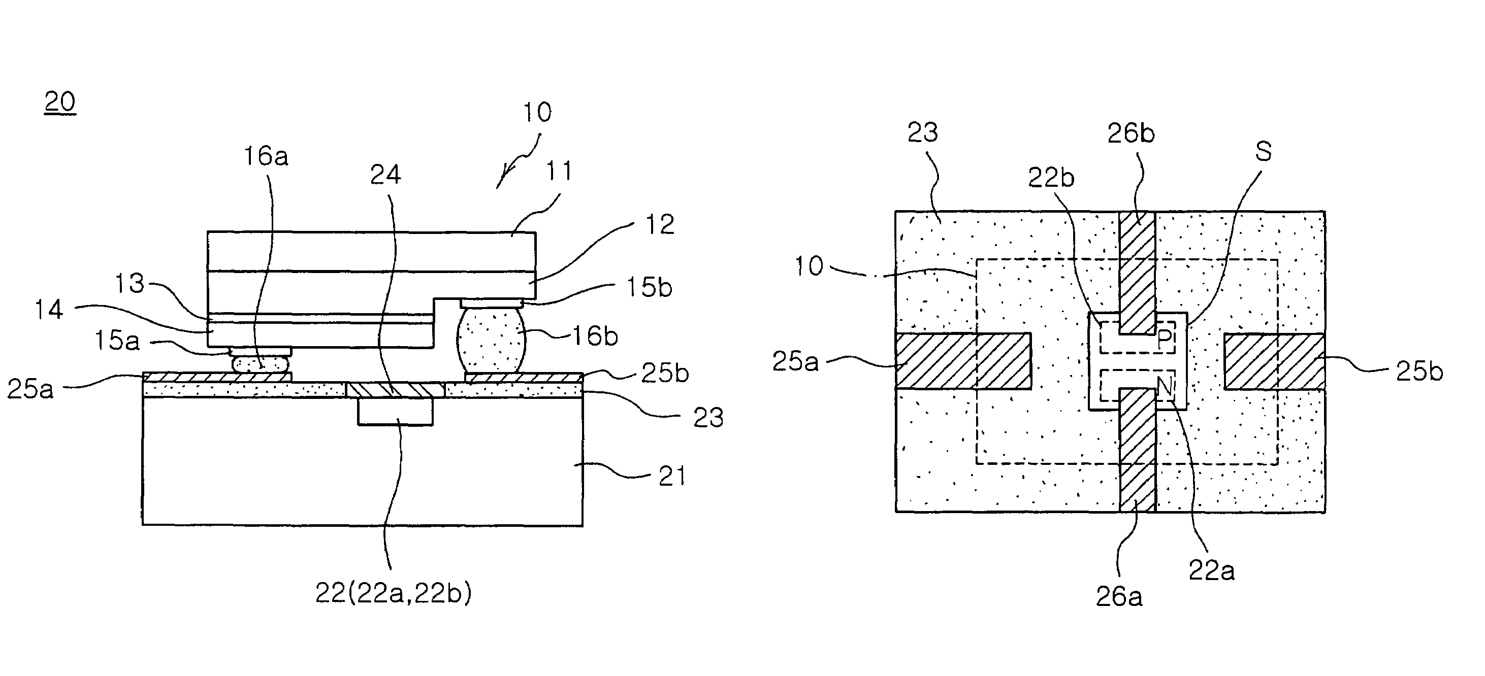 Light emitting diode package including monitoring photodiode