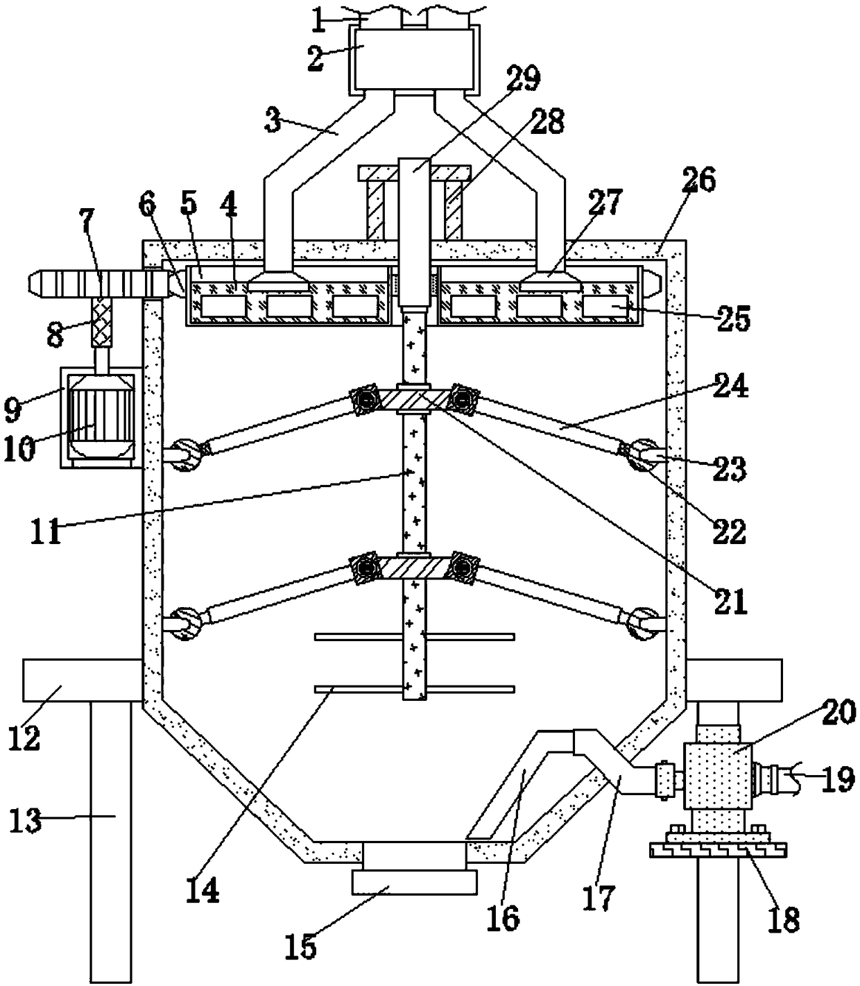 Uniformly-mixing stirring device for medical technology development