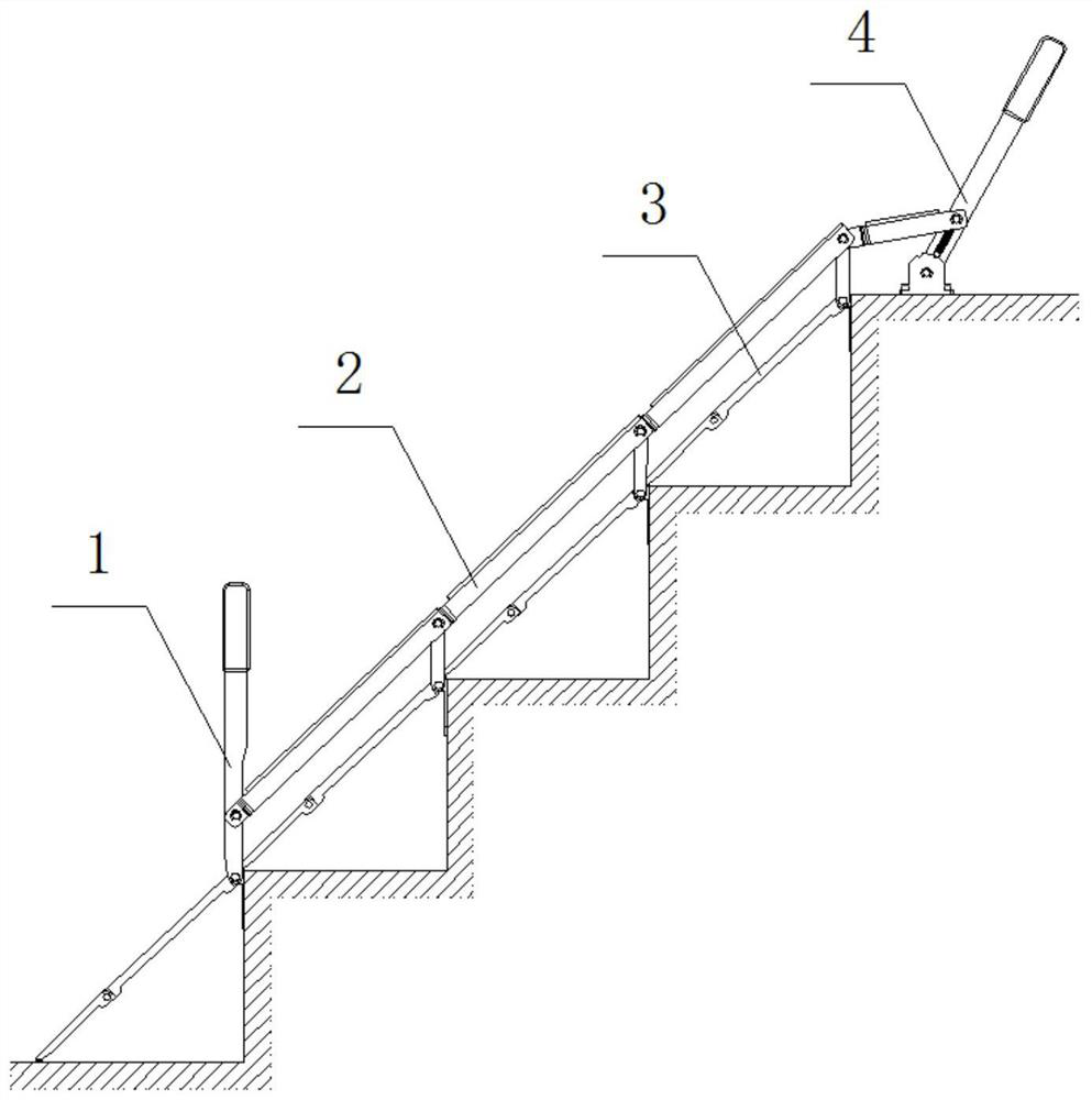 Step ladder-shaped pedestrian ladder and loading ramp conversion device and using method