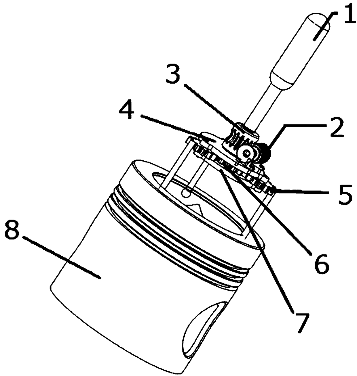 Tool for detaching piston and piston detaching method