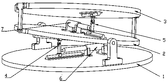 Turret leveling device for special vehicle for high-altitude operations
