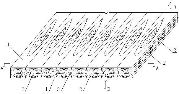 Built-in keel composite wood and its preparation method