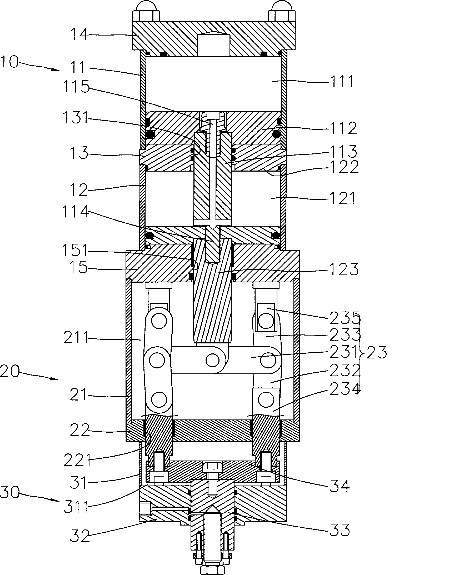 Air pressure power multiplying cylinder