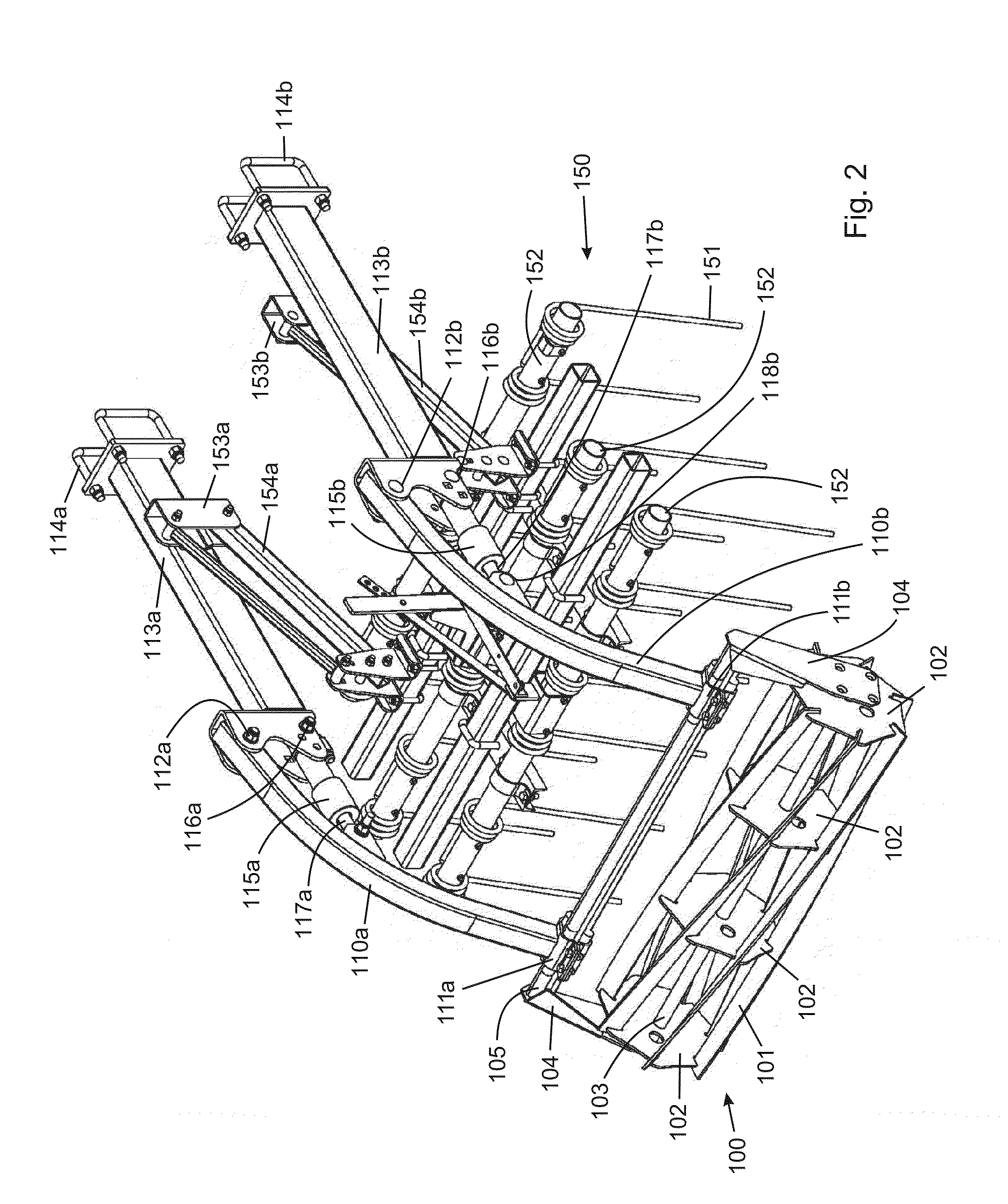Hydraulically controlled rotary harrow for tillage apparatus and system
