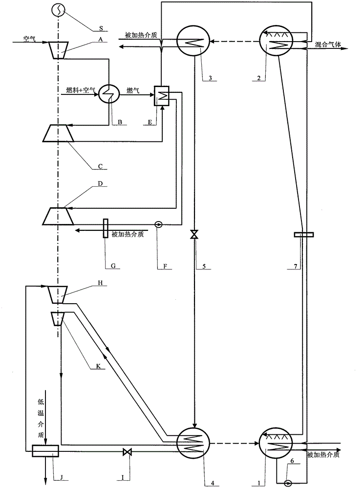 Combined circulating energy supplying system
