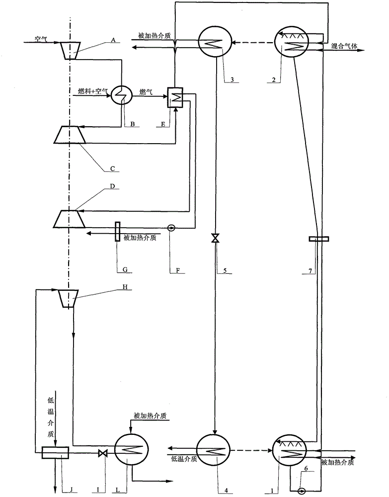 Combined circulating energy supplying system