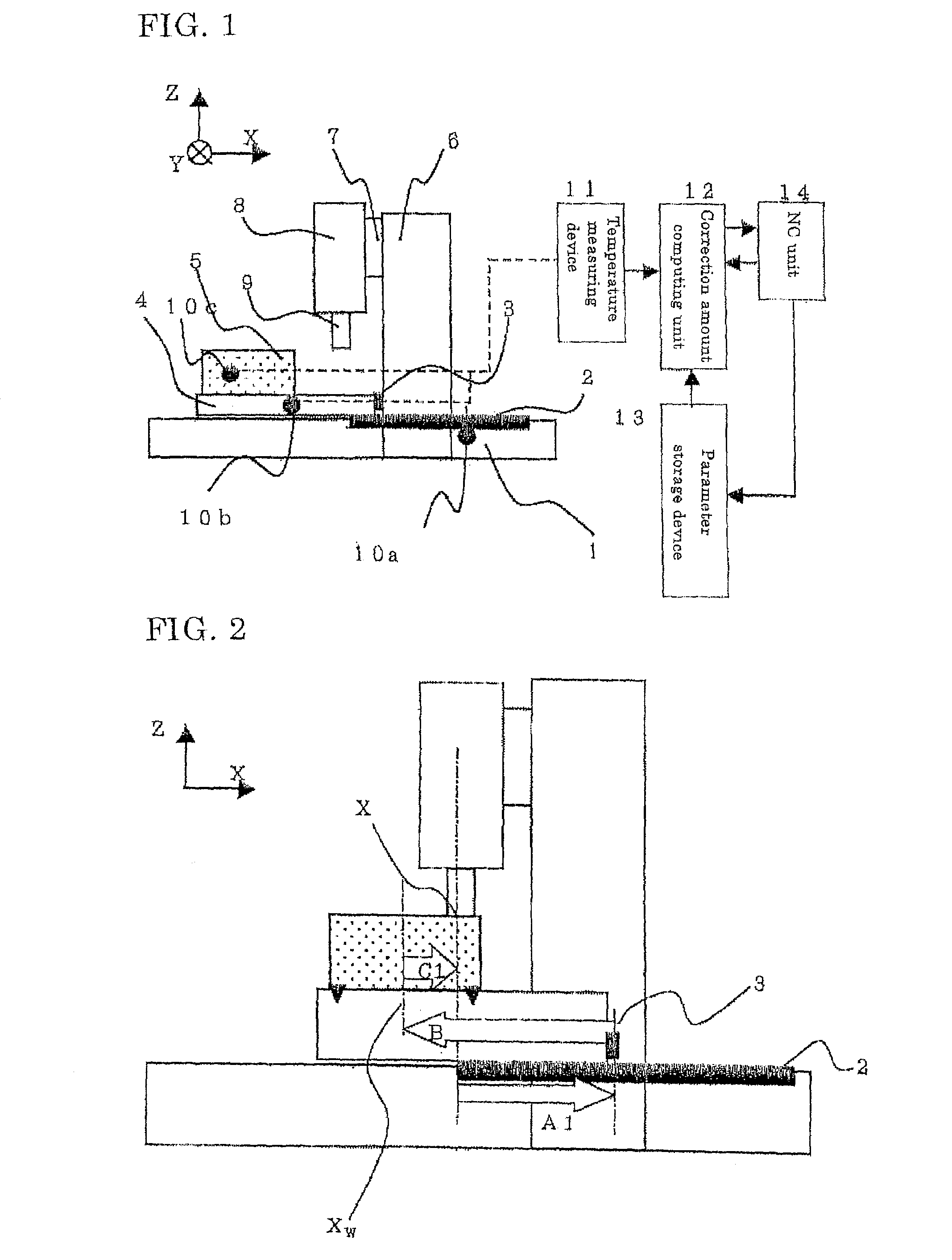 Method for correcting thermal displacement in a machine tool