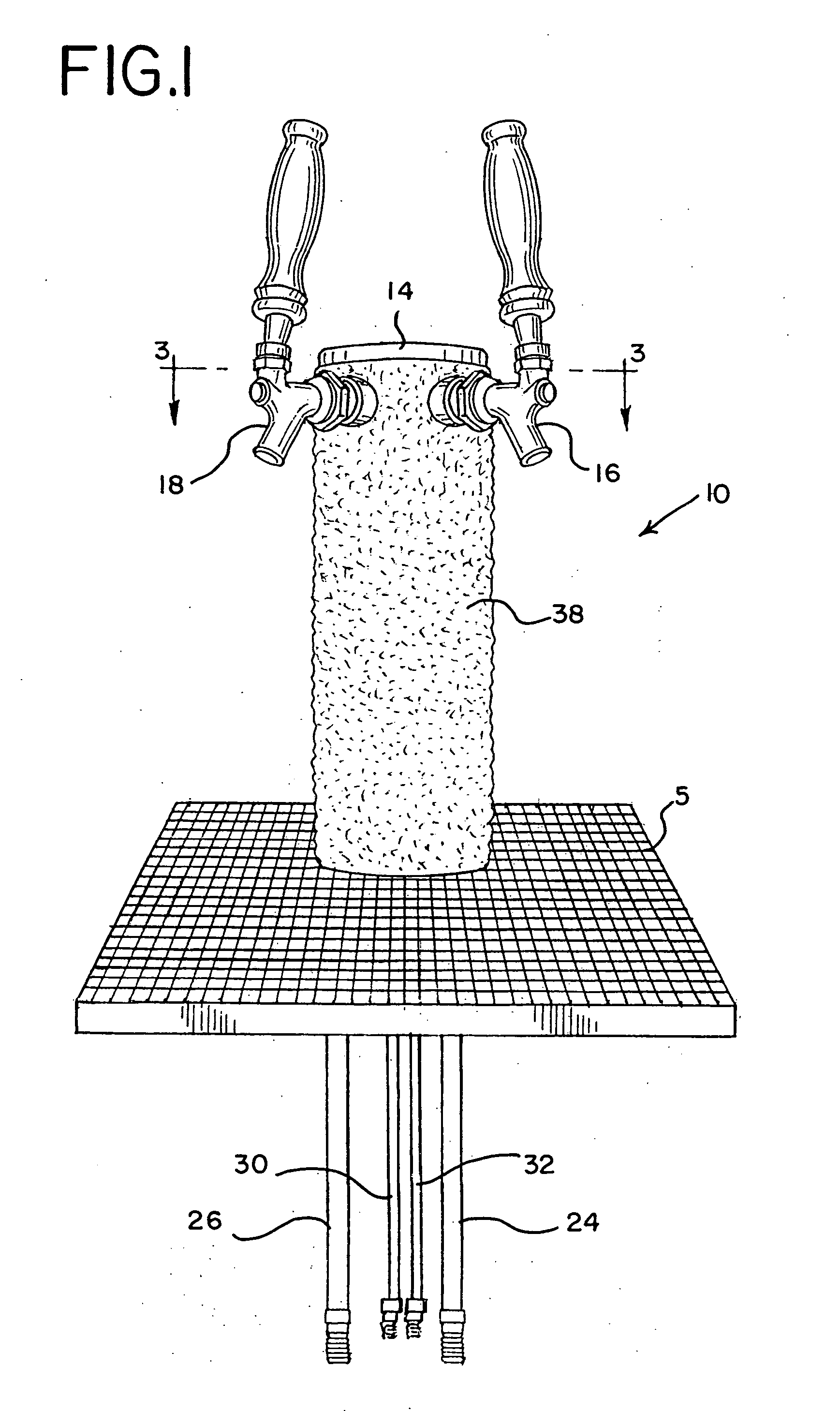 Iced beverage dispensing tower