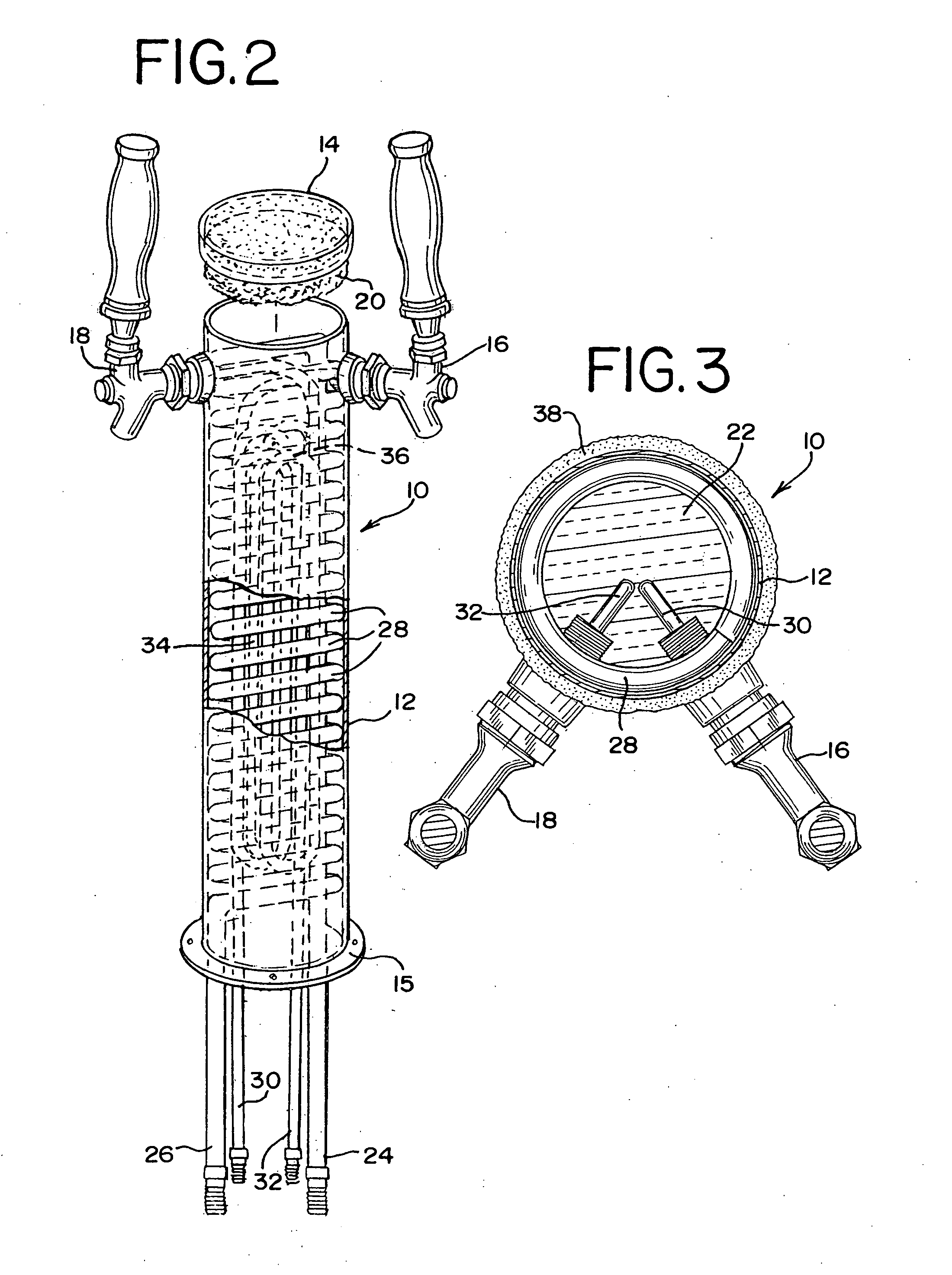 Iced beverage dispensing tower