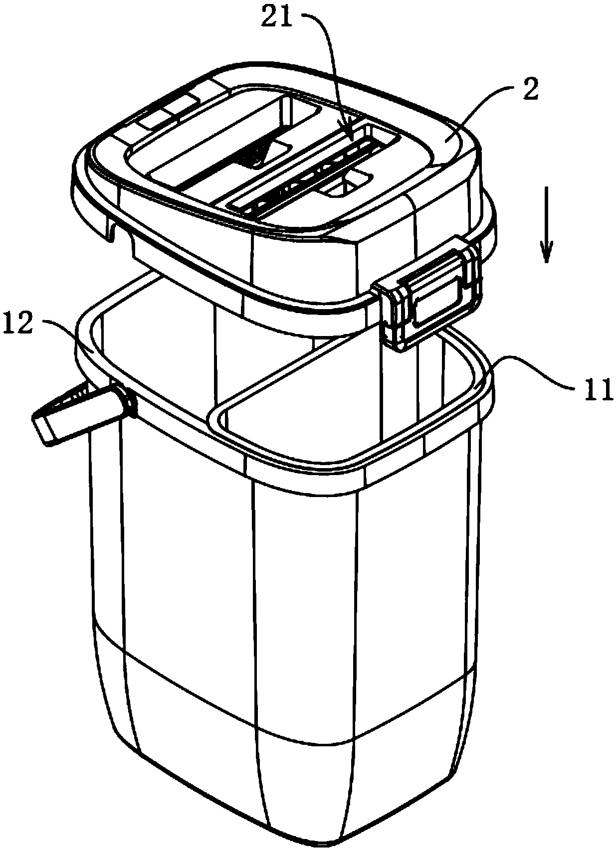 Mop bucket for flat-plate mop