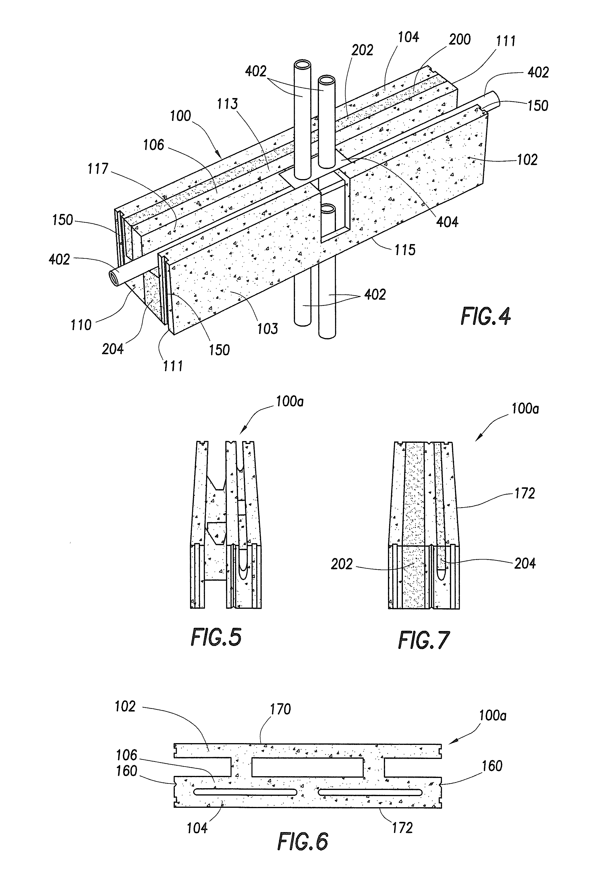 Insulated block with non-linearthermal paths for building energy efficient buildings