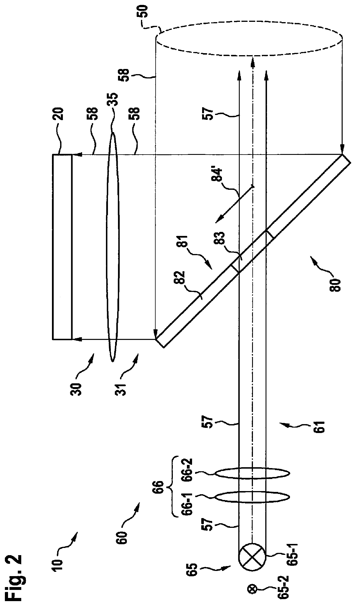 Optical assembly for a lidar system, lidar system and working apparatus