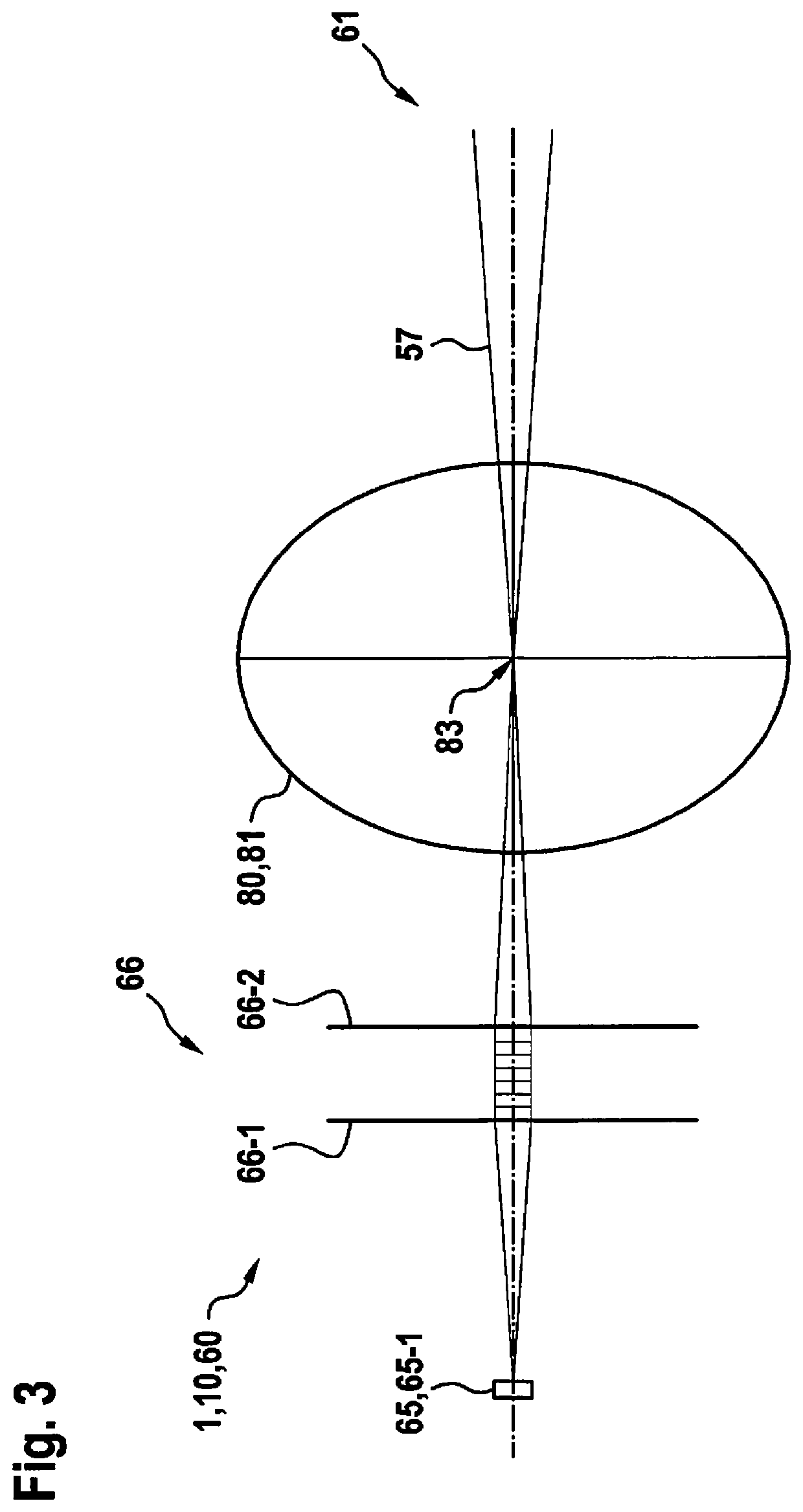 Optical assembly for a lidar system, lidar system and working apparatus