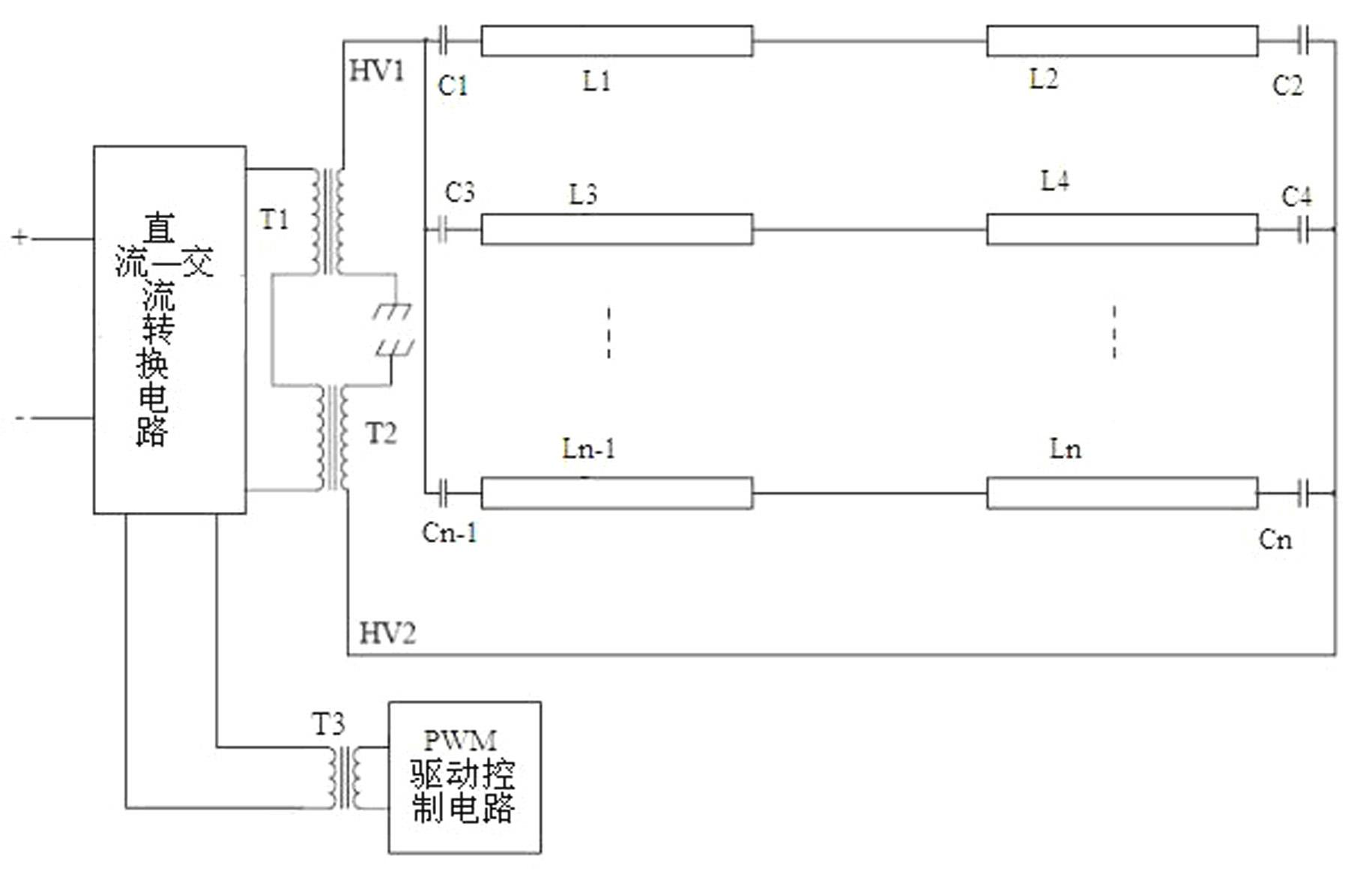 Drive circuit with current balance for CCFL (Cold Cathode Fluorescent Lamp) tubes