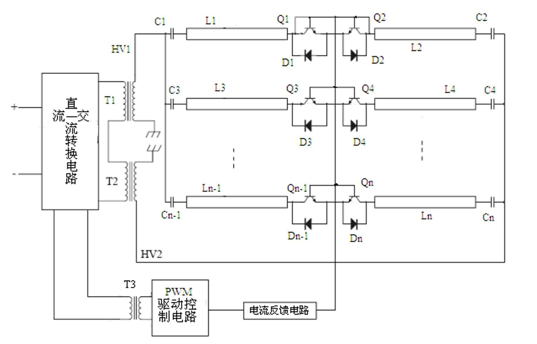 Drive circuit with current balance for CCFL (Cold Cathode Fluorescent Lamp) tubes